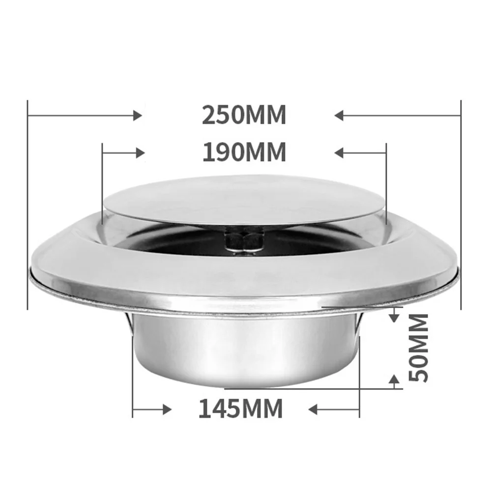 Adjustable Air Flow Ceiling Air Exhaust Portable Air Extractor Sleek Brushed Finish Stable Mounting Ring 4 Inch