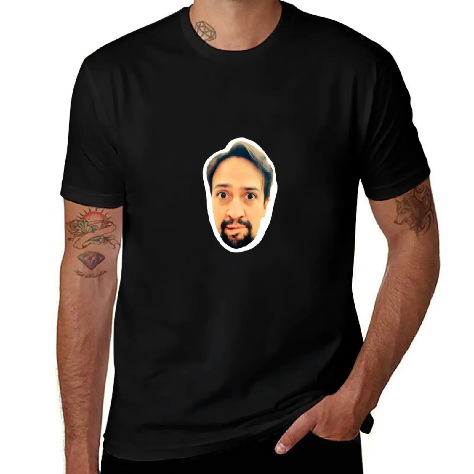 Lin-Manuel Miranda Face T-Shirt boys animal print oversized t shirt designer shirts customs shirts men graphic