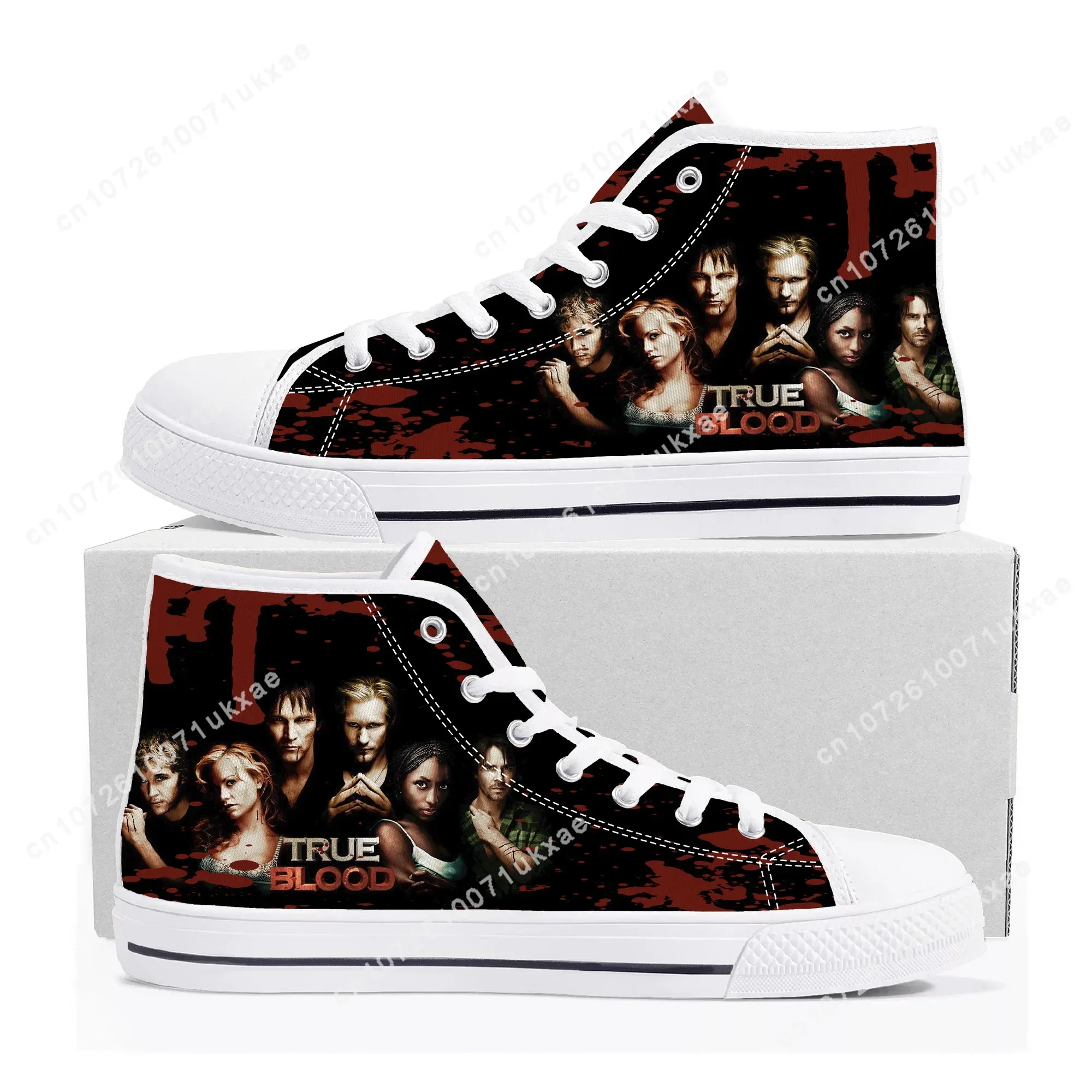 True Blood High Top Sneakers Mens Womens Teenager Anna Paquin Stephen Moyer Canvas Sneaker couple Casual Shoe Customize Shoes