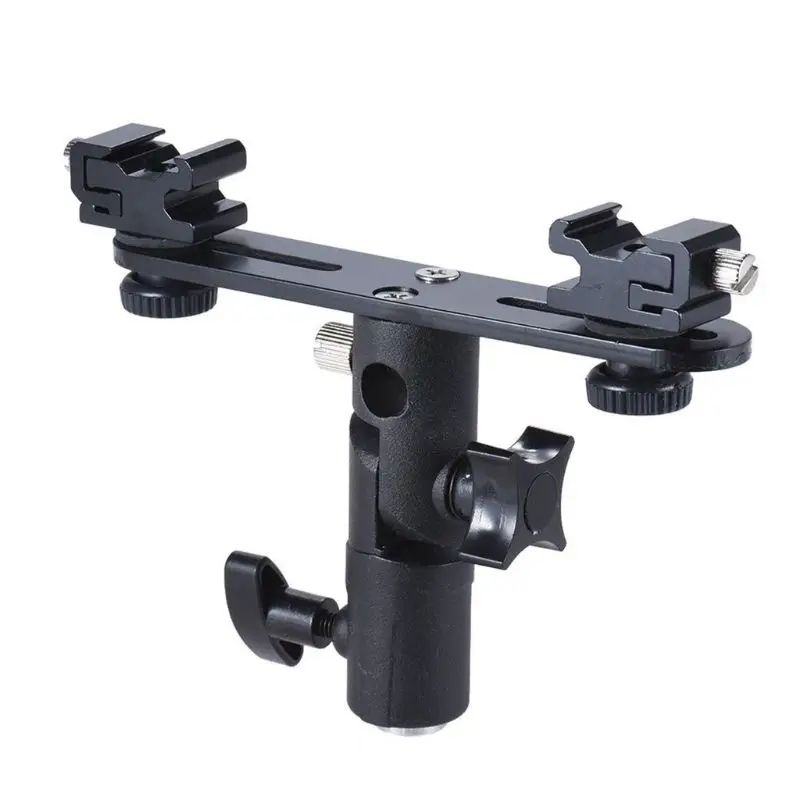 Camera Hot Shoe Mount Adapter Video Double Hot Shoe Bracket Light LED Monitors Microphones Studio Flash Video Camera