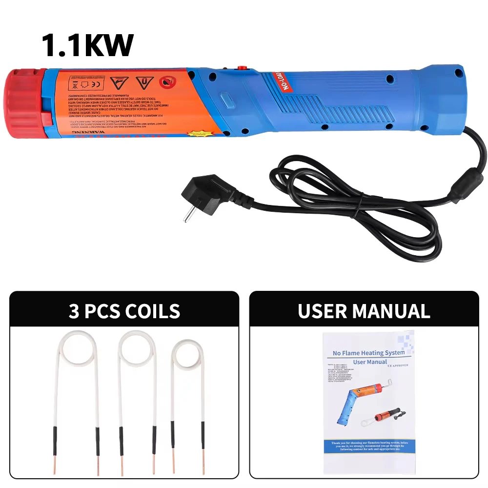 Podofo 1100W~1800W Magnetische Inductie Verwarmingselement Schroefverwijderaar Roestige Schroeven Verwijderingsgereedschap Handheld Verwarmingsgereedschap Draadmoer Verwijderaar