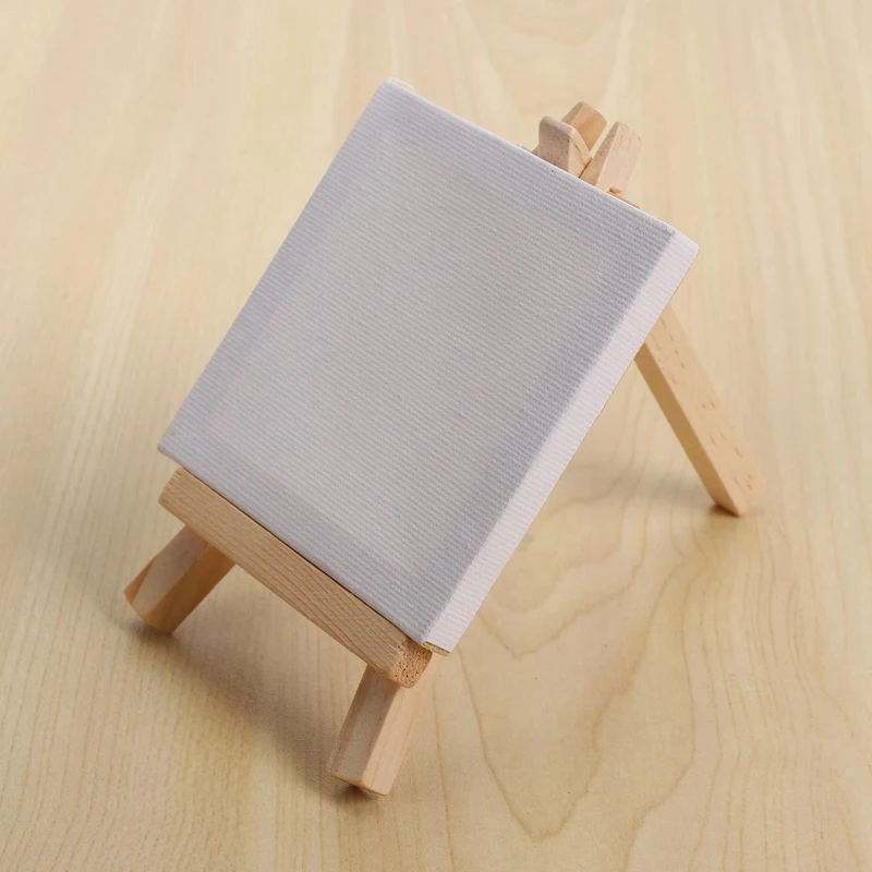 3 Inch X3 Inch Mini Canvas & 5 Inch Mini Easel Set Painting Craft Drawing Contains: 96 Mini Canvases & 96 Mini Easels