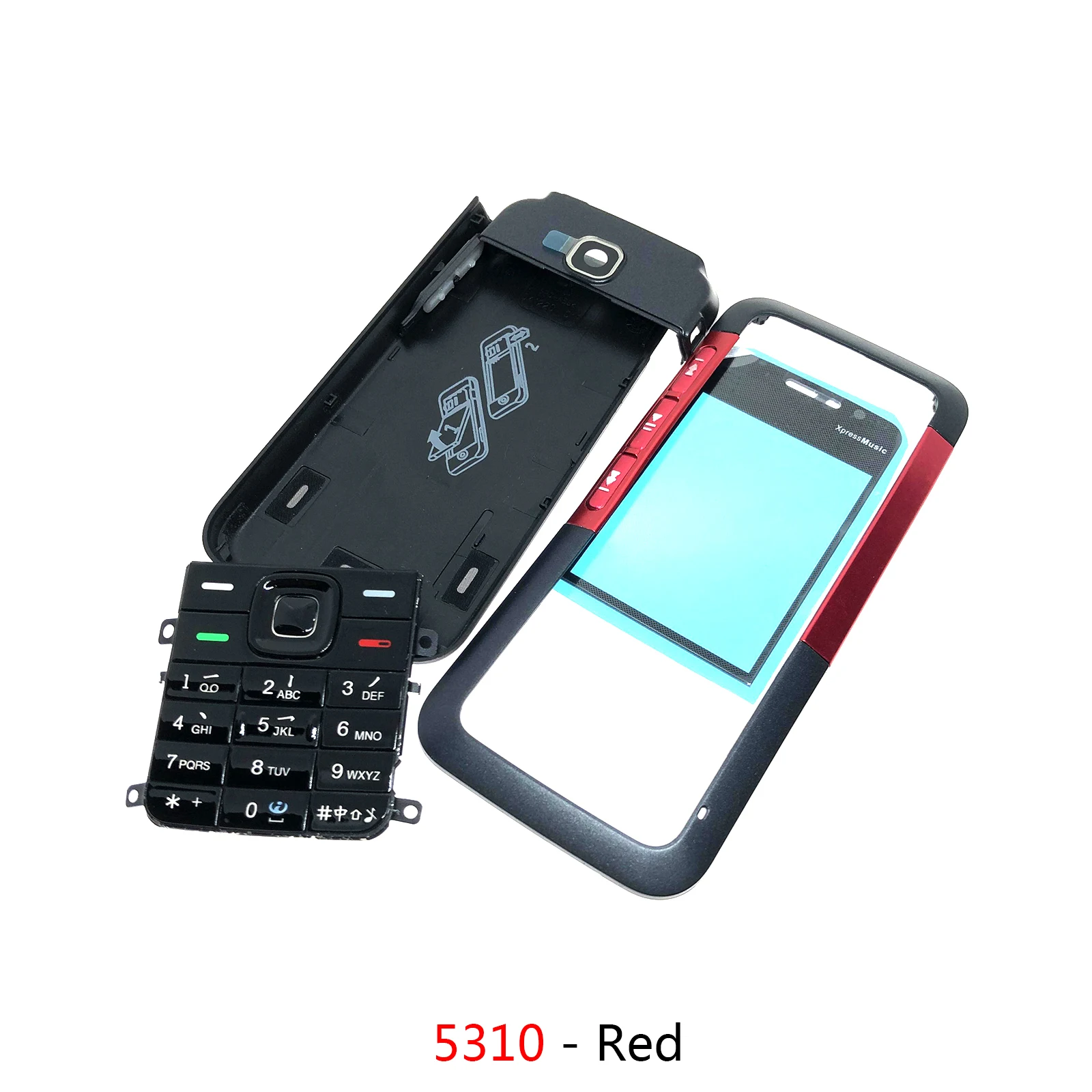 Phone Housing Cover For Nokia 5130 Mobile Phone Case 5310 5320 case Keypad battery Back Front Faceplate Frame cover