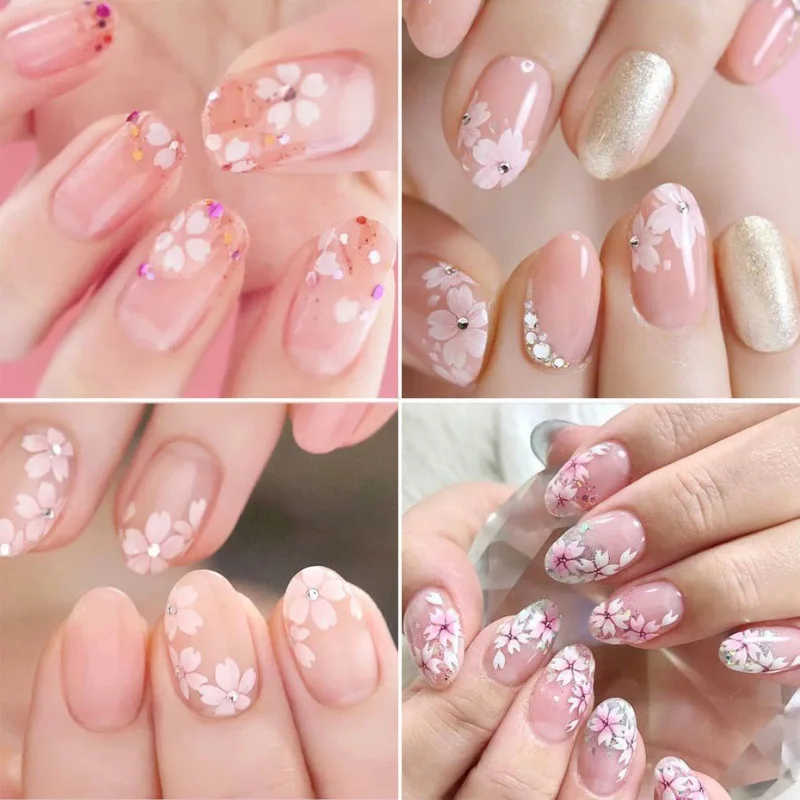 1PCS 3D Cherry Blossom Nail Decals Nail Stickers Flower Star Nail Accessories Nail Supplies DIY Adhesive Stickers