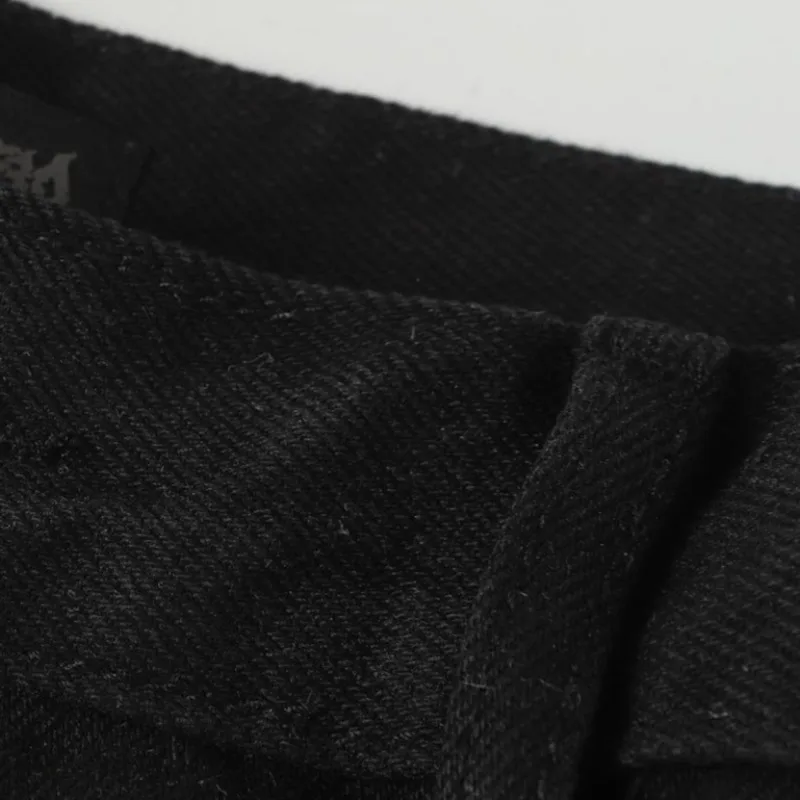 MWJLPWQ Pantalones vaqueros empalmados con borde rugoso para hombre, ropa de dos piezas falsa pesada de calle americana de otoño, pantalones largos holgados de pierna ancha 21212