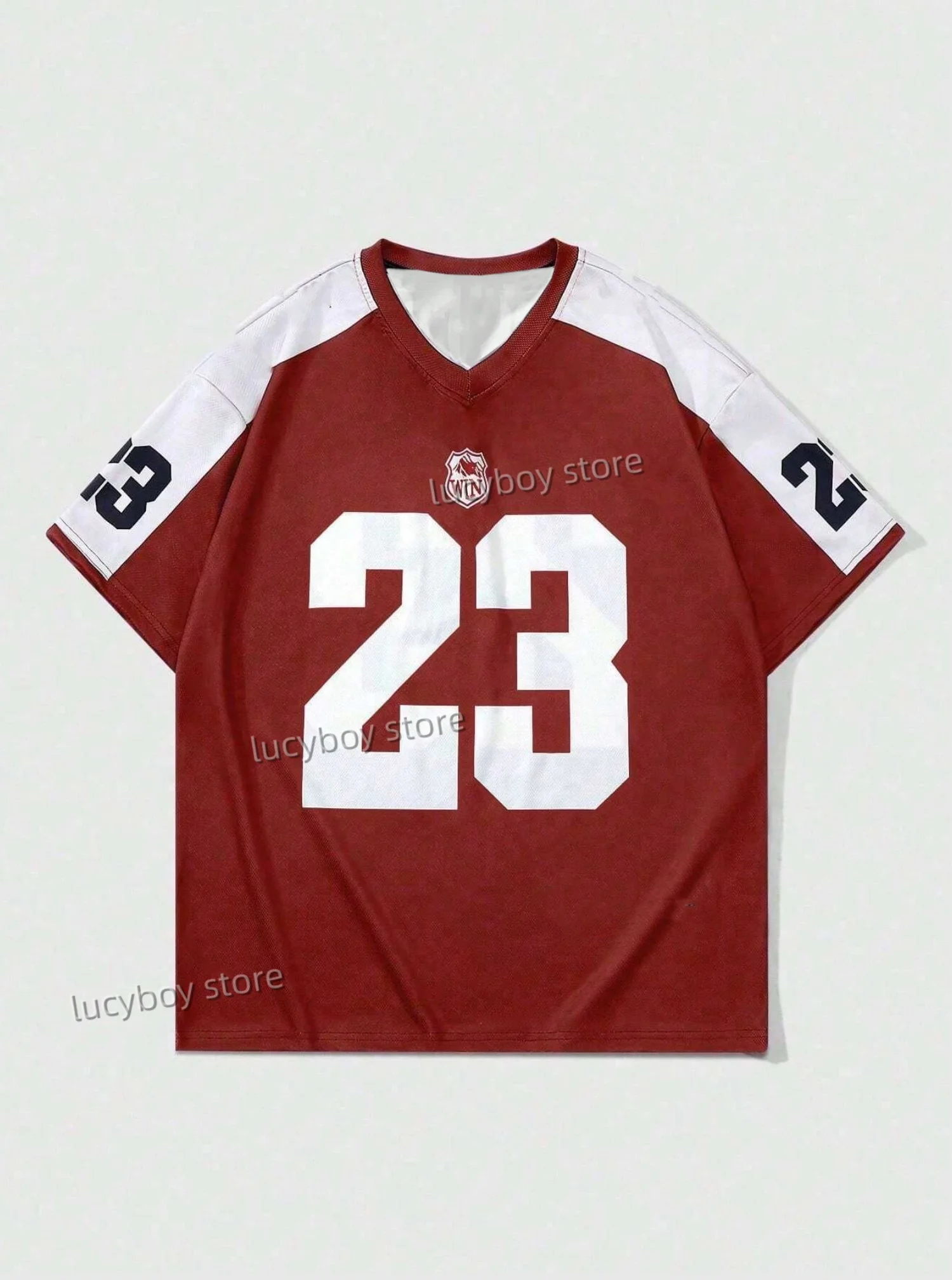 Mens 3D Number 23Printed Short Sleeve T Shirt Man V Neck Sportwear Brooklyn Racing Football Tee Vintage Casual Tops Men Clothes image 5