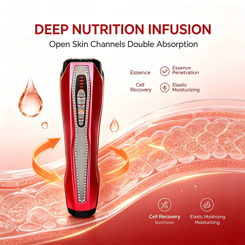 Hot Sale Facial Face Lifting Device EMS Tightening Instrument 3 Colors LED Light Wrinkle Removal Deep Essence Absorption V Shape