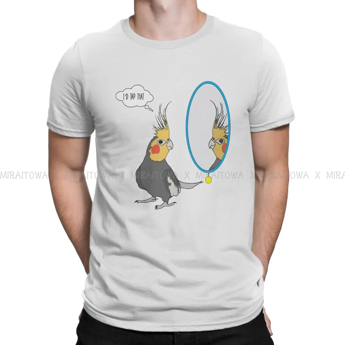 Animal Parrots Cockatiel Doodle It is Me  Tshirt Graphic Men Tops Vintage Fashion Tees Short Sleeve Cotton Harajuku T Shirt