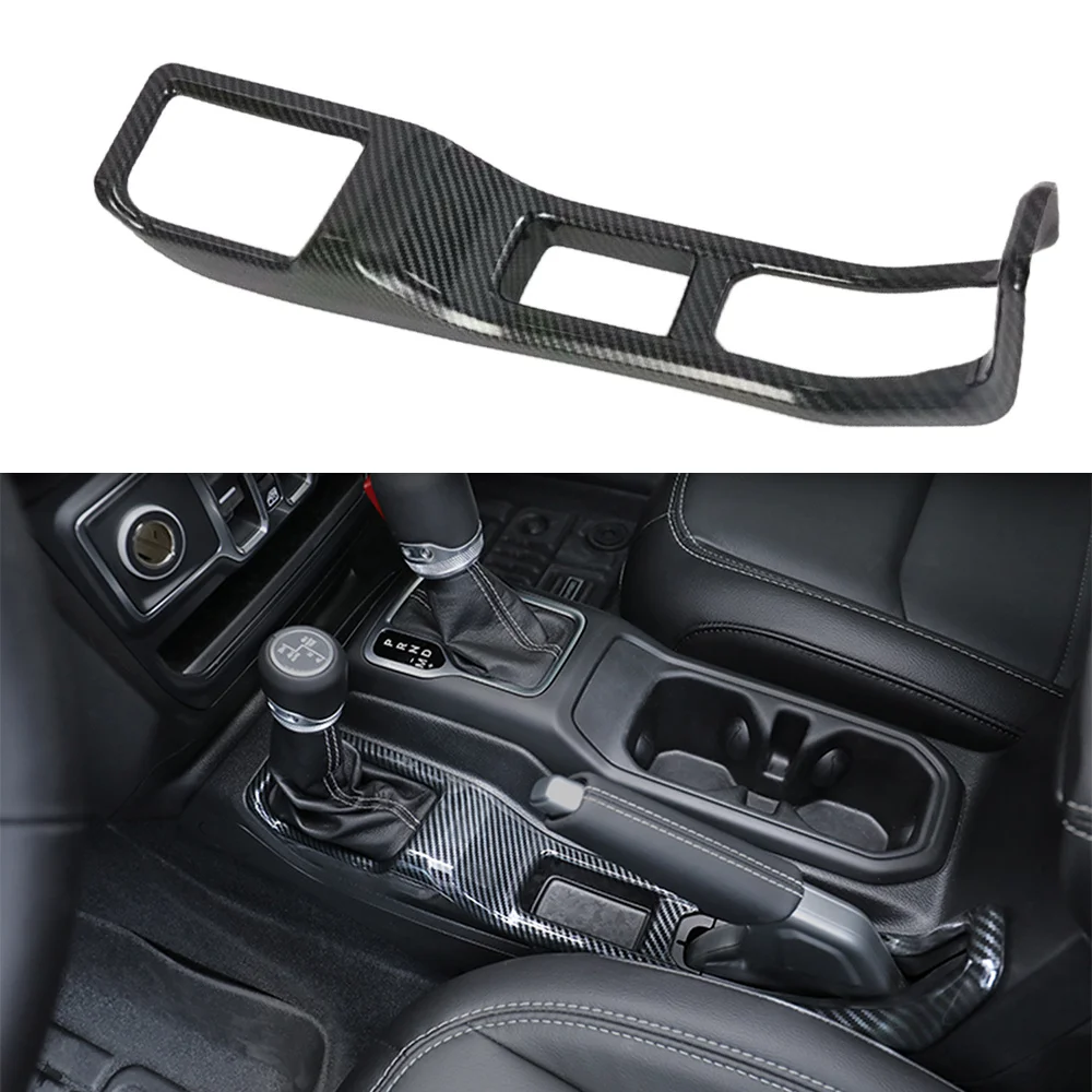 for Jeep Wrangler JL 2018-2023 Interior Accessories 4 Wheel Drive Emergency Brake Trim 4WD Decorative Cover Carbon Fiber Look