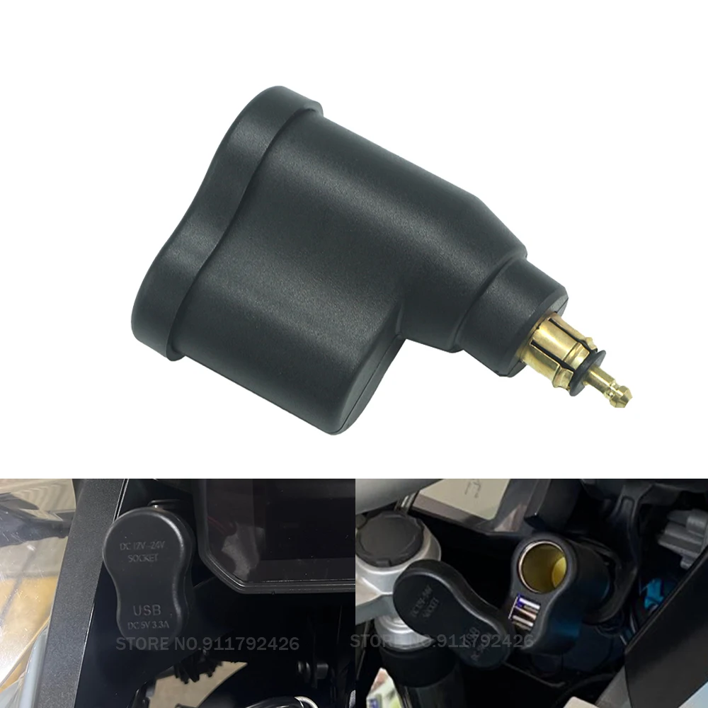 Dual USB Charger Cigarette Lighter Adapter DIN Hella Socket For BMW R1200RT F800GS F850GS F900XR/R S1000XR R1250GS R1250 R1200GS
