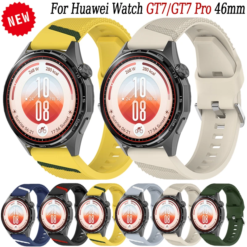 22mm Official Wave point Silicone Strap For Huawei Watch GT7/GT7 Pro 46mm oblique line Band For Huawei Watch 6-5/GT6-5 Pro 46mm