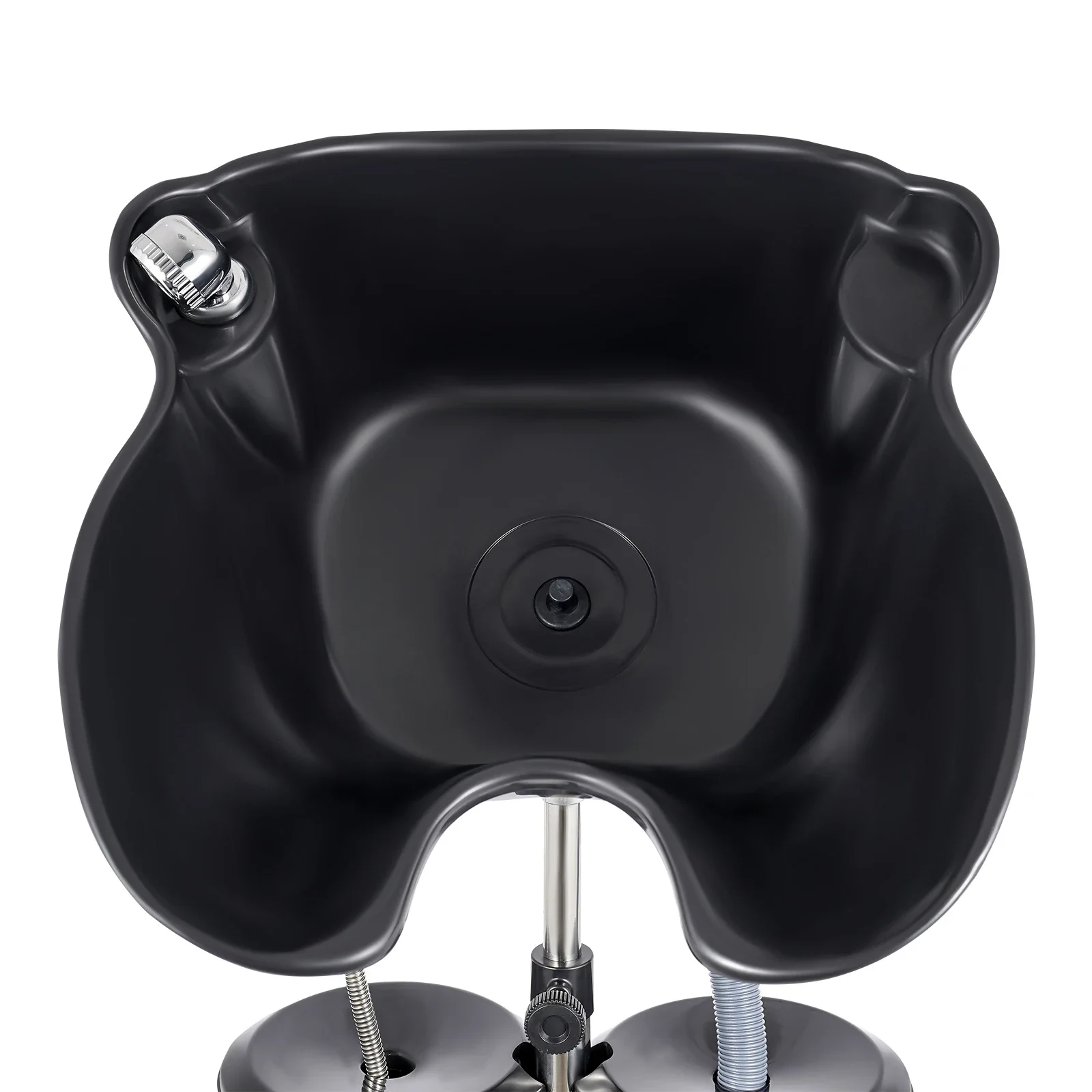 휴대용 샴푸대, 높이 및 각도 조절 가능한 딥 샴푸 싱크대, 미용실 의자, 이발소 딥 볼, 검정색