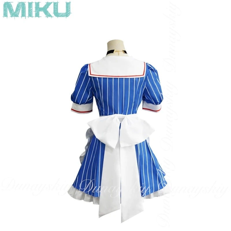 Virtual Singer Anime Mesmerizer Mikuku Cosplay With Double Ponytail Wig With Blue White Dress Uniform Cosplay Costume All Of Set