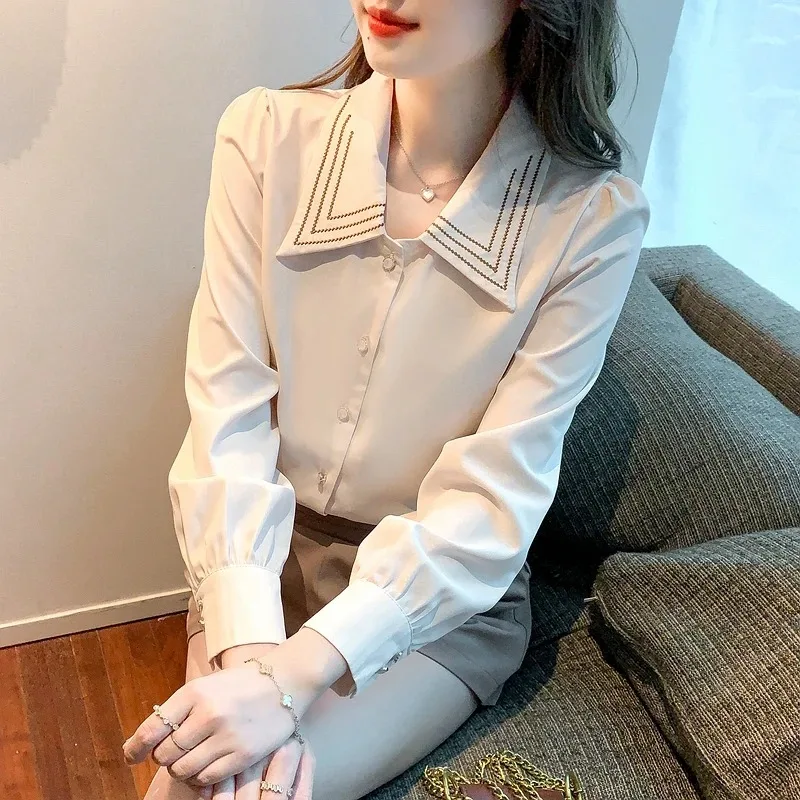 Long Sleeve Blouse Women Blusas Mujer De Moda 2024 Turn Down Collar Blouse Shirt Tops Women Blouses Camisas Blusa Feminina F527