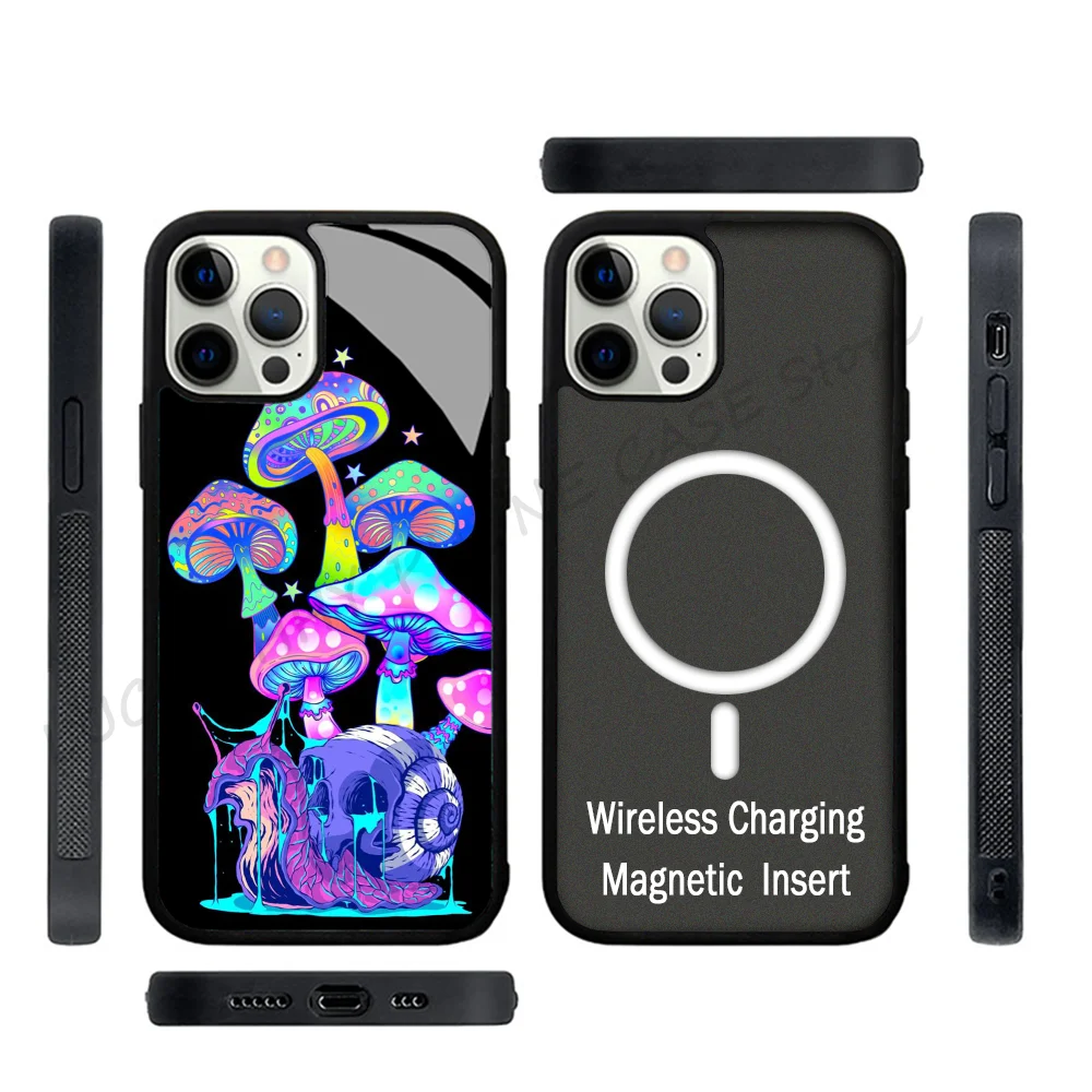 

Trippy Psychedelic Mushrooms Phone Case Phone Case Strong Magnetic For IPhone 15 14 13 Pro Max 11 12 Mini For Magsafe