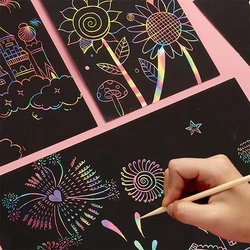 50 Pieces Rainbow Magic Scratch Off Paper Set for Kids Arts Scraping Painting Toy DIY  Kids Toys Decor Paper