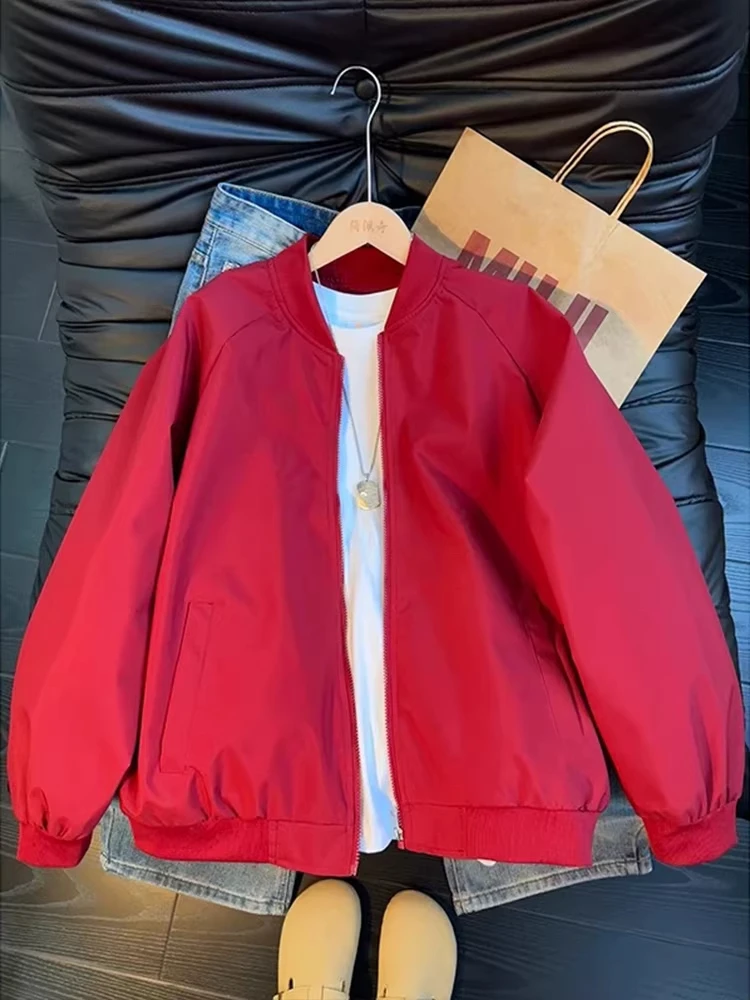 

Весенняя куртка для мужчин Cleanfit: бейсбольная куртка в американском пилотском стиле, красная, с высококачественной отделкой, верхняя одежда для мальчиков