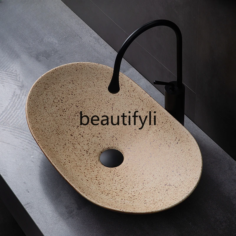 Retro art personalized creative stage wash basin bathroom balcony hotel wash basin household outdoor single basin