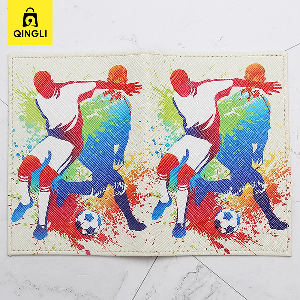 New Football Sports Pattern Passport Holder Cover Basketball Lovers Soft Leather Thin Travel Passport Wallet Credit Card Holder