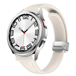 Slim Leather+Silicone strap for Samsung Galaxy Watch 6 4 Classic 46mm 47mm 40mm Magnetic bracelet Galaxy Watch 5 Pro 45mm bands