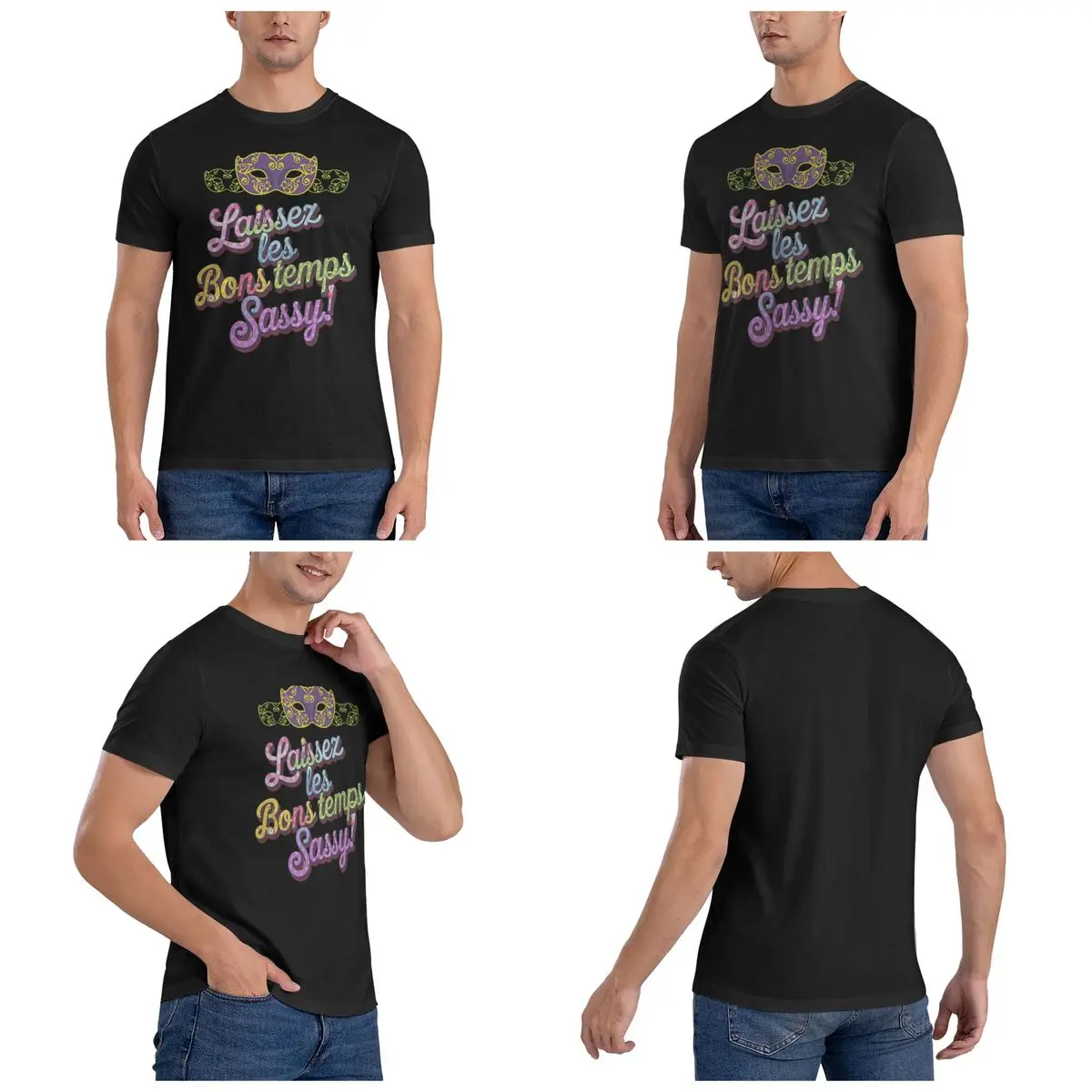 Mardi Gras Laissez Les Bons Temps Sassy Men T-Shirt Fashion Oversized T Shirts Men's O-Neck Cotton Tees Short Summer Male