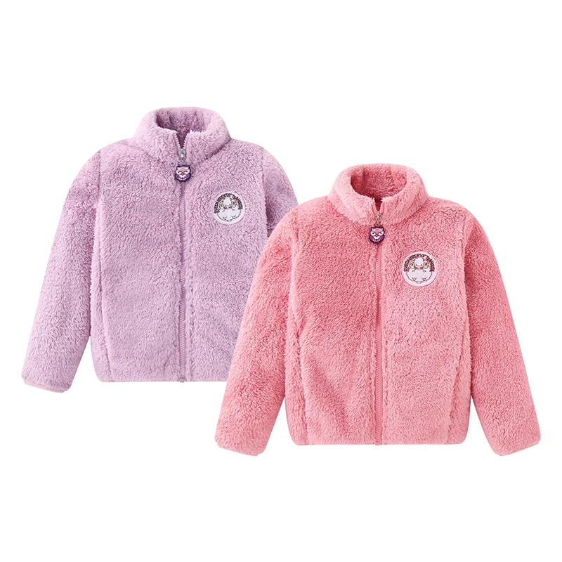 3-12 Years Plush Girls Jacket Autumn Winter Warm Boys Coat Hooded Zipper Fashion Outerwear Christmas Birthday Gift Kids Clothes