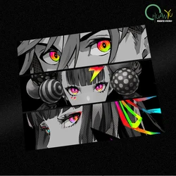 Anime cartoon stickers look at JDM girl electric car motorcycle computer case waterproof 3D pain stickers