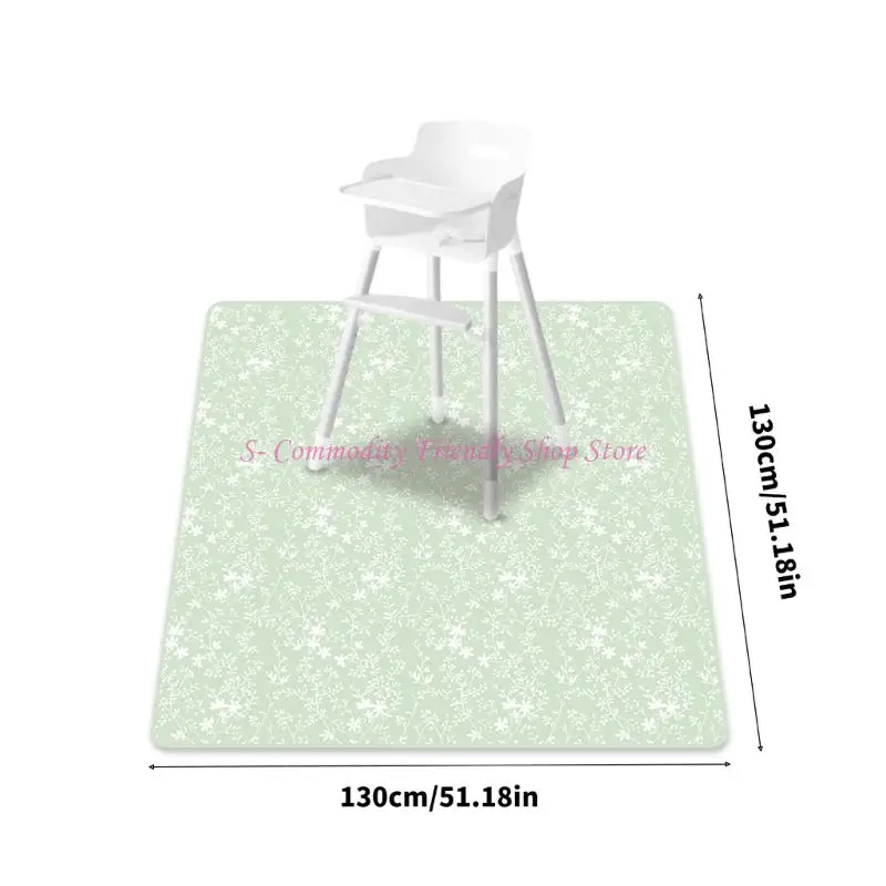 85AE سجادة أرضية للكرسي العالي مقاومة للماء وقابلة للغسل للأطفال الصغار لإطعام الأطفال والزحف مقاس 130 × 130 سم مقاس كبير #6