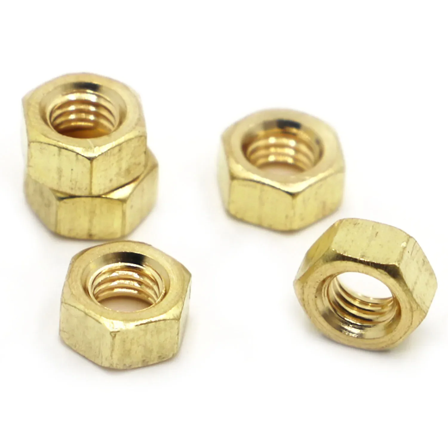 DIN934 Brass Copper Hex Hexagon Nut for M1.6 M2 M2.5 M3 M4 M5 M6 M8 M10 M12 M14 M16 Screw Bolt Hardware Fastener