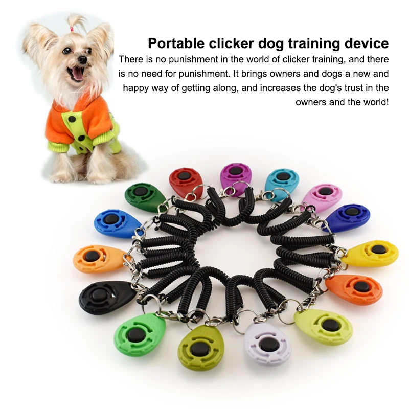 Dog Training Whistle Clicker Pet Dog Trainer Help Guide With Key Ring Pet Training Clicker Pet Behavior Correction Trainers