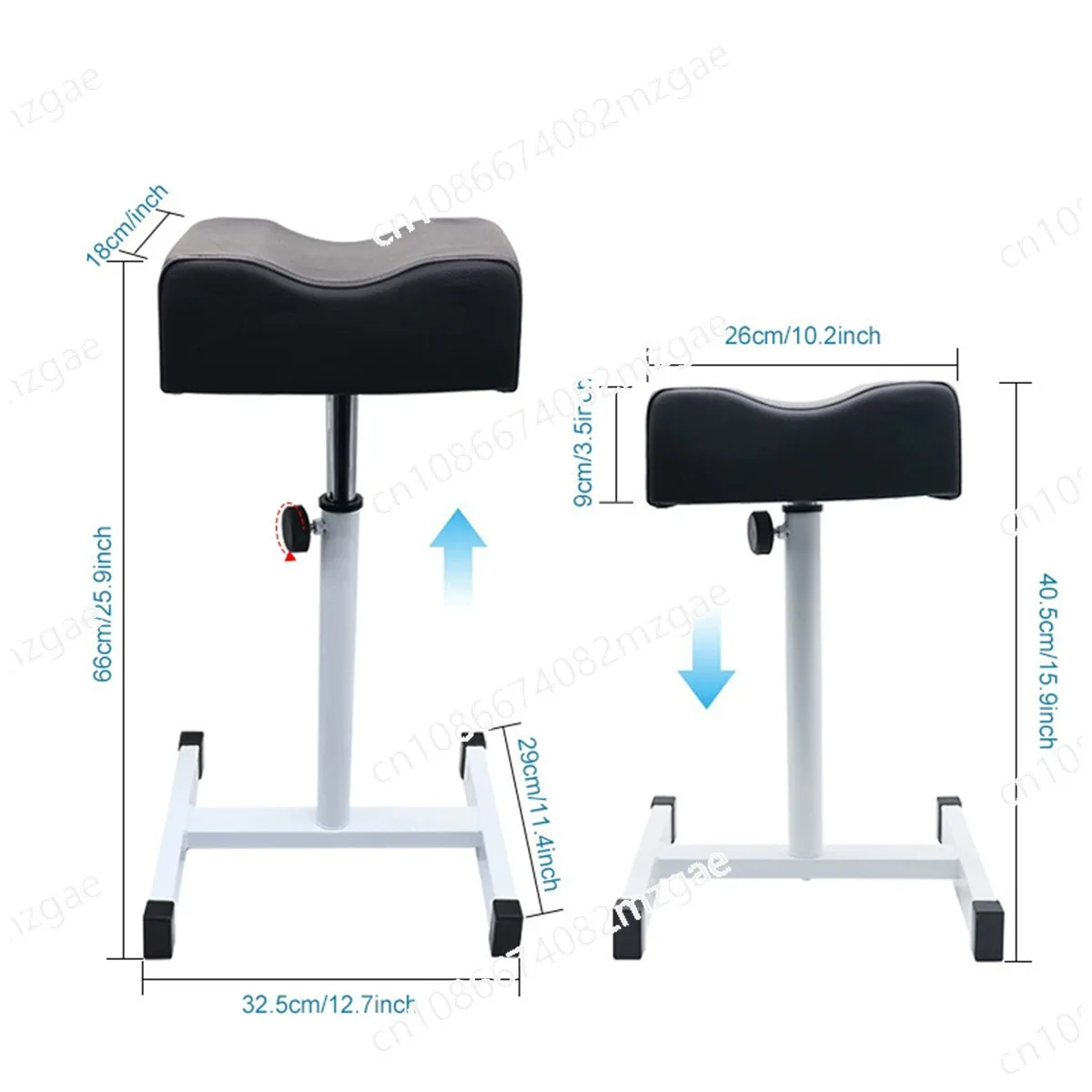 Estrutura ajustável de apoio para os pés de elevação rotativa, reparo profissional de pés de spa, cadeira de arte de unhas, estrutura de banho de pés, cadeira de reparo de pés de salão