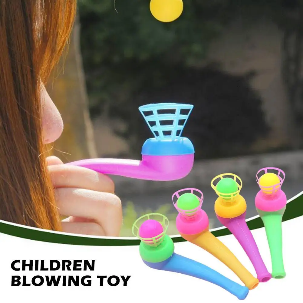 4PCS Plastic Pipe Blowing Ball Toys For Kids Outdoor Sports Games Balance Training Learning Toys Children Funny Gifts