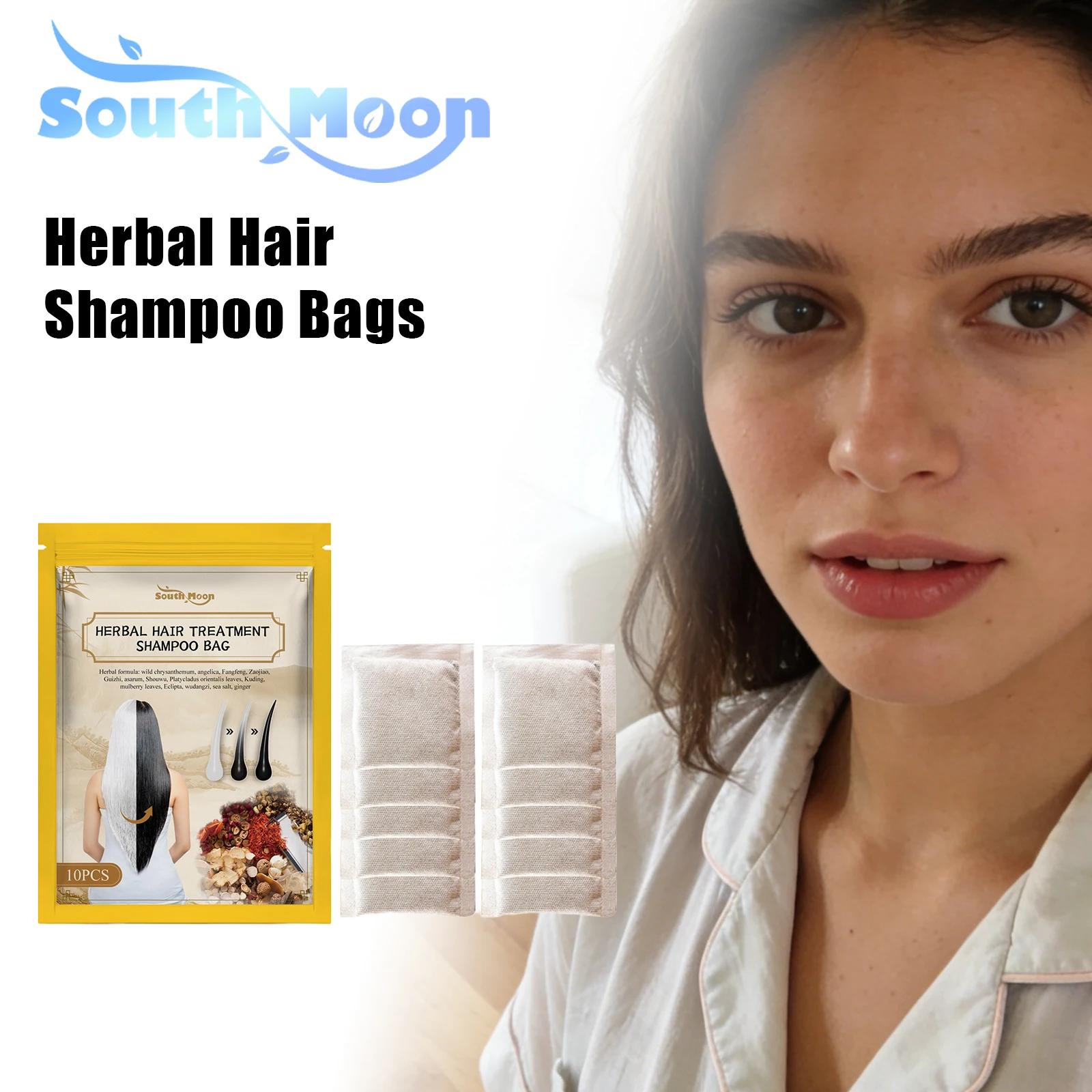 

Травяной шампунь South Moon для глубокого очищения и укрепления корней волос, уменьшения выпадения, успокоения кожи головы, в индивидуальной упаковке, портативный.