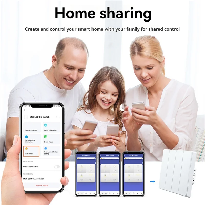 3CGRO-Tuya Zigbee 4-Gang Smart Switch Single Zero Fire Universal 86 Typ Wireless Switch Funktioniert mitalexa Google Home