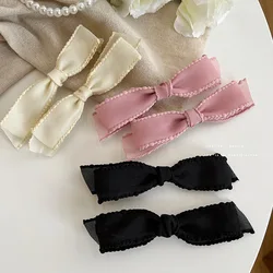 2pcs Lace Bow Sweet Bowknot Hairpins Ladies Fashion Hair Clips Hair Accessories Ornaments Barrettes Side clip