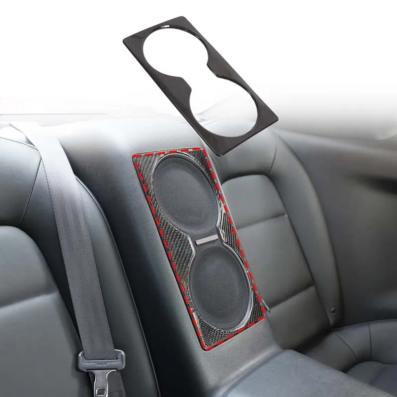 

For Nissan GTR R35 2008-2016 Real carbon fiber car rear horn mesh decorative frame sticker car interior accessories