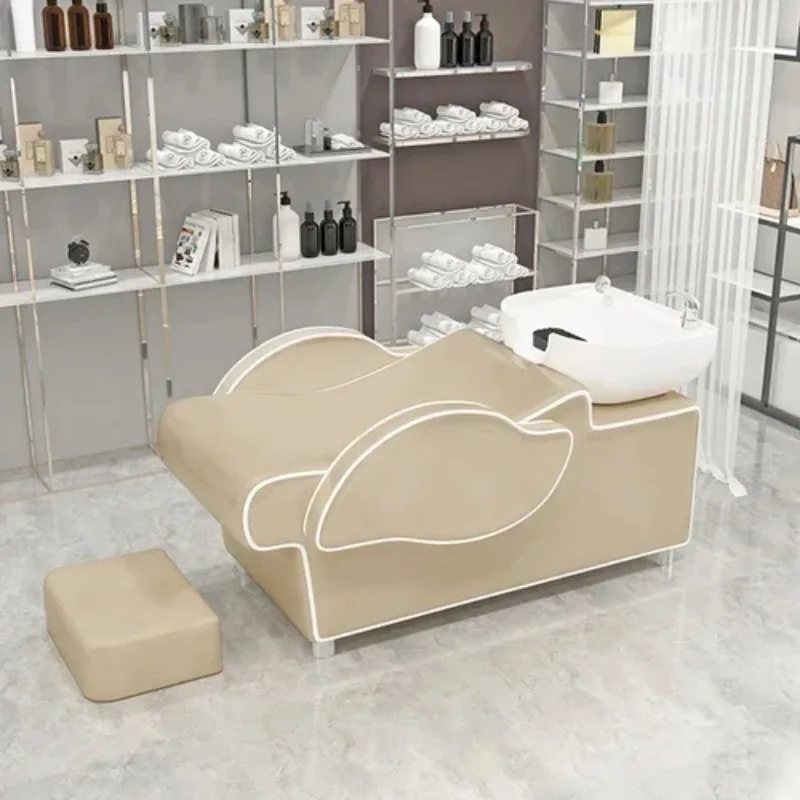 

Italian Light Luxury High-end Washing Bed Luxury Hairdressing Salon Washbasin Makeup Machine Head Spa Shampoo Basin Cadeira