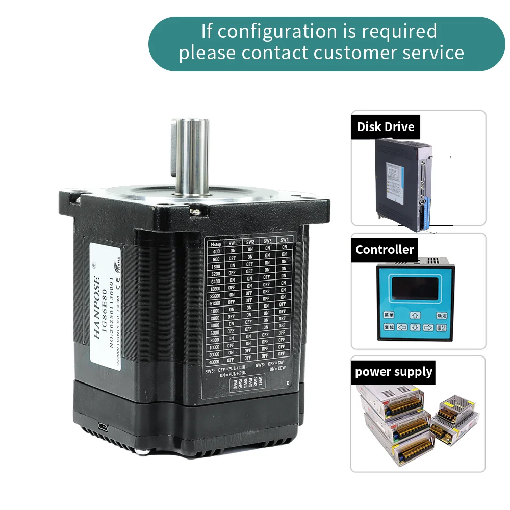 

6A 4,5N.M IG86E80 NEMA34 Встроенный шаговый привод с замкнутым контуром Промышленная автоматизация, медицинская техника, технологика робототехники
