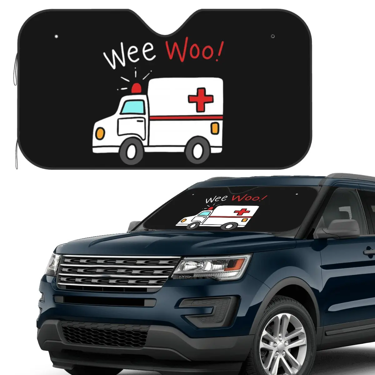 

Paramedic Ambulance Sunshade Windscreen Car Front Windshield Window Sun Visor Accessories Covers