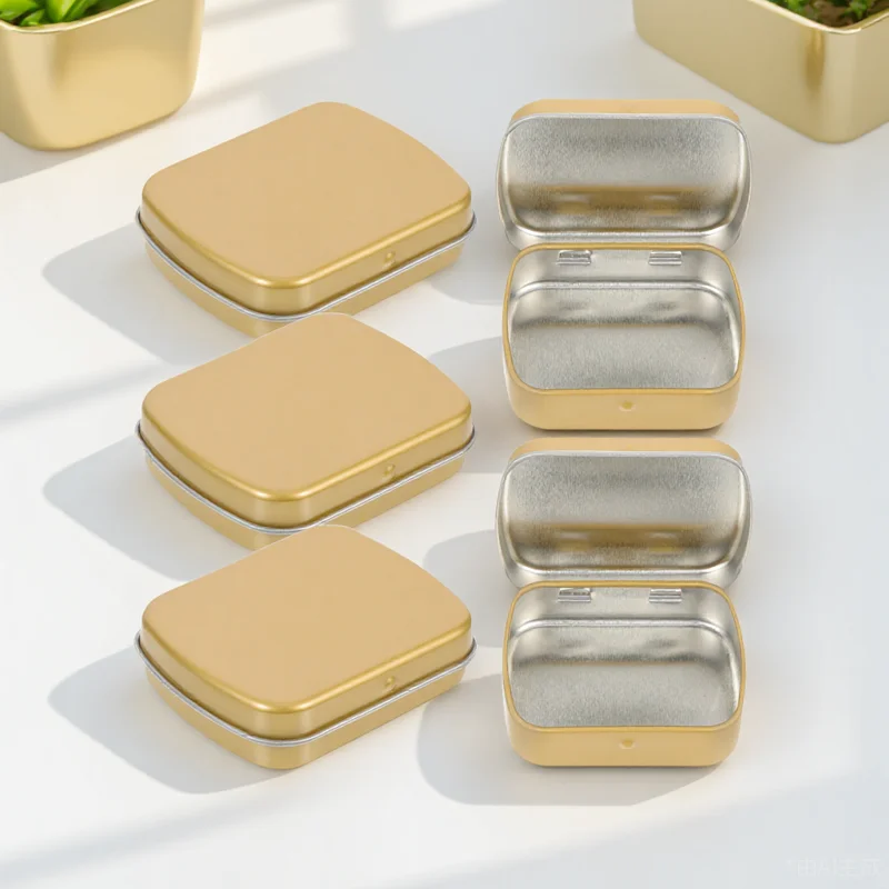 

10pcs Storage Boxes Tin Containers Tin Box Lid for Jewelry Candy Small Metal Case Household Storage Solutions