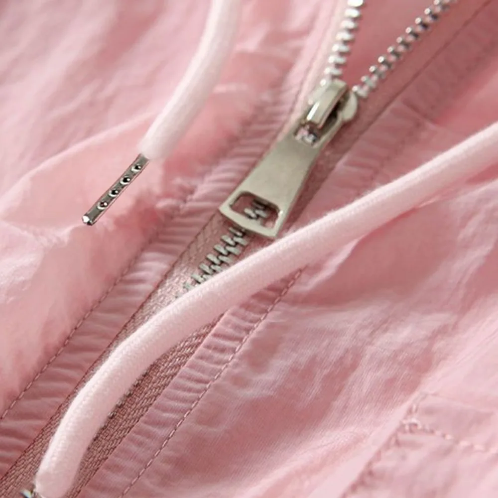 Solid Color Thin Sunscreen Clothing Anti UV Loose Summer Long Sleeved Jacket Quick Dry Waterproof Windbreaker Outdoor Sports