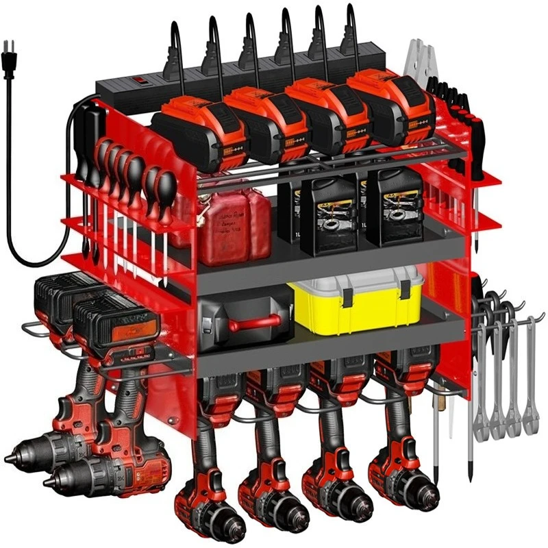 wrought-iron-hand-electric-drill-bracket-wall-mounted-power-tool-rack-with-power-storage-rack-garage-tool-storage-rack