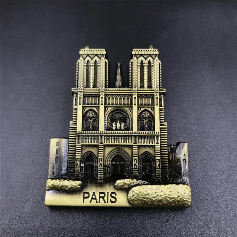 France Paris Metal 3D Cute Magnet Fridge Sticker London Vienna Russia Egypt Pyramid Dubai Fridge Magnet Decoration Home Souvenir