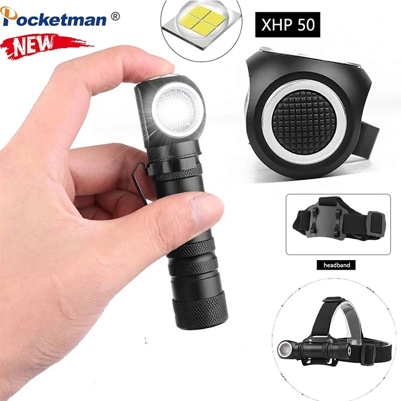 

Mutifunctional XHP50 LED Flashlight Magnetic Tail Base Torch Portable Flashlight Can be Used as a Headlamp Work Lights