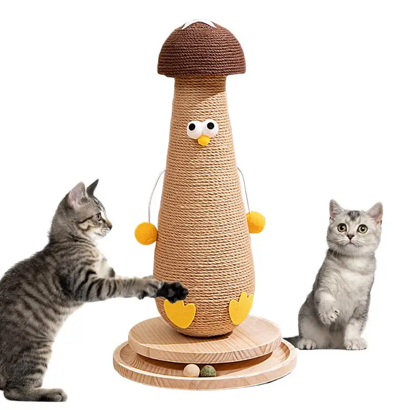 

Mushroom Cat Scratching Board Wear-resistant Non-Debris Vertical Sisal Rope Claw Sharpening Tease Cat Toys