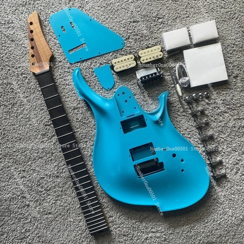 DIY Electric Guitar Kit Aluminum Cast Metal Body Roasted Maple Rosewood Neck Fretboard 24 Frets For Guitar Enthusiast