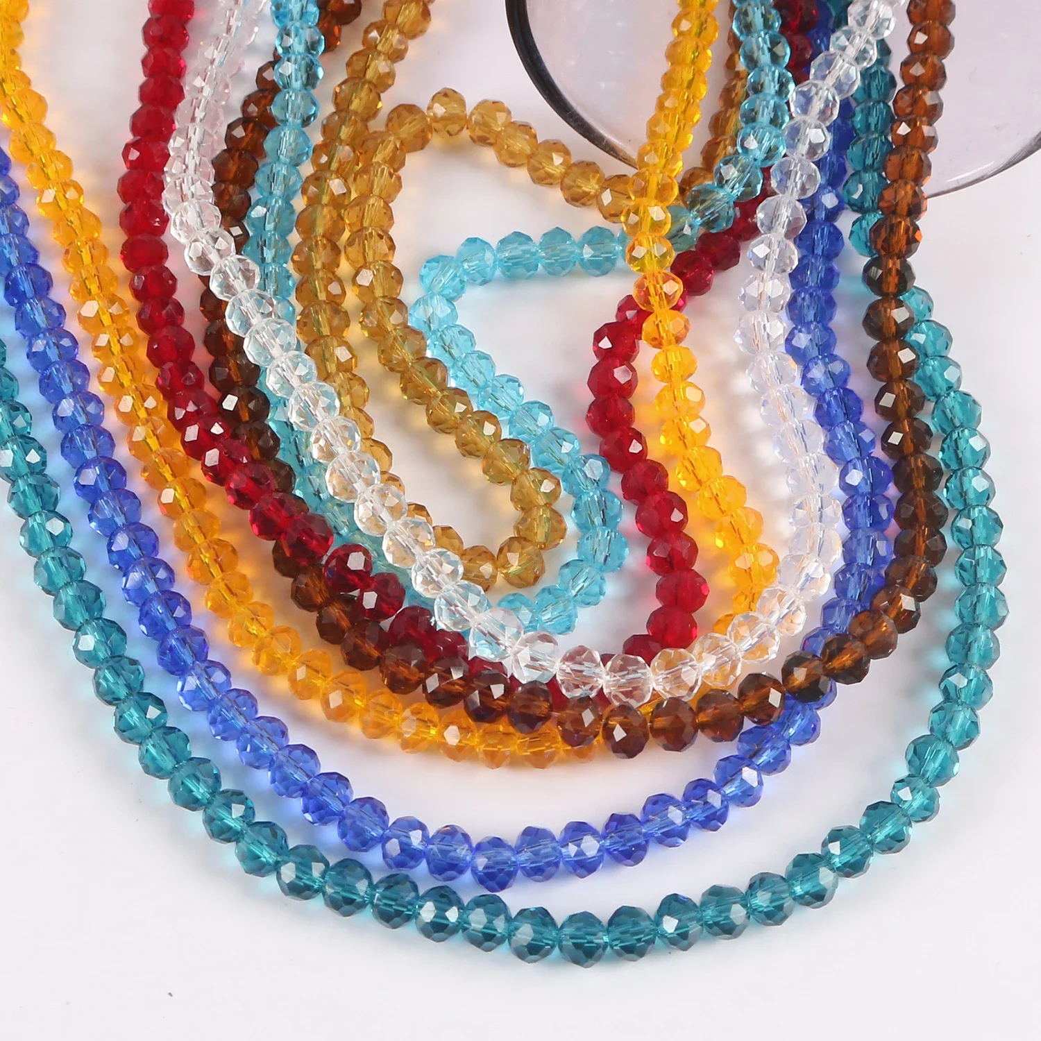 

2mm 4mm 6mm 8mm Crystal Glass Beads Rondelle Austria Faceted Loose Spacer Round Beads for Jewelry Making DIY Necklace Bracelet