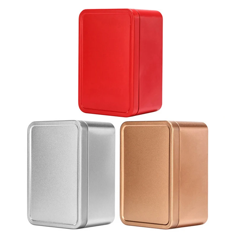 مستطيل علب الشاي صندوق تخزين معدني الحلوى مختومة علب مستطيل القصدير صناديق حاوية الشاي صندوق منظم صندوق بسكويت السكر