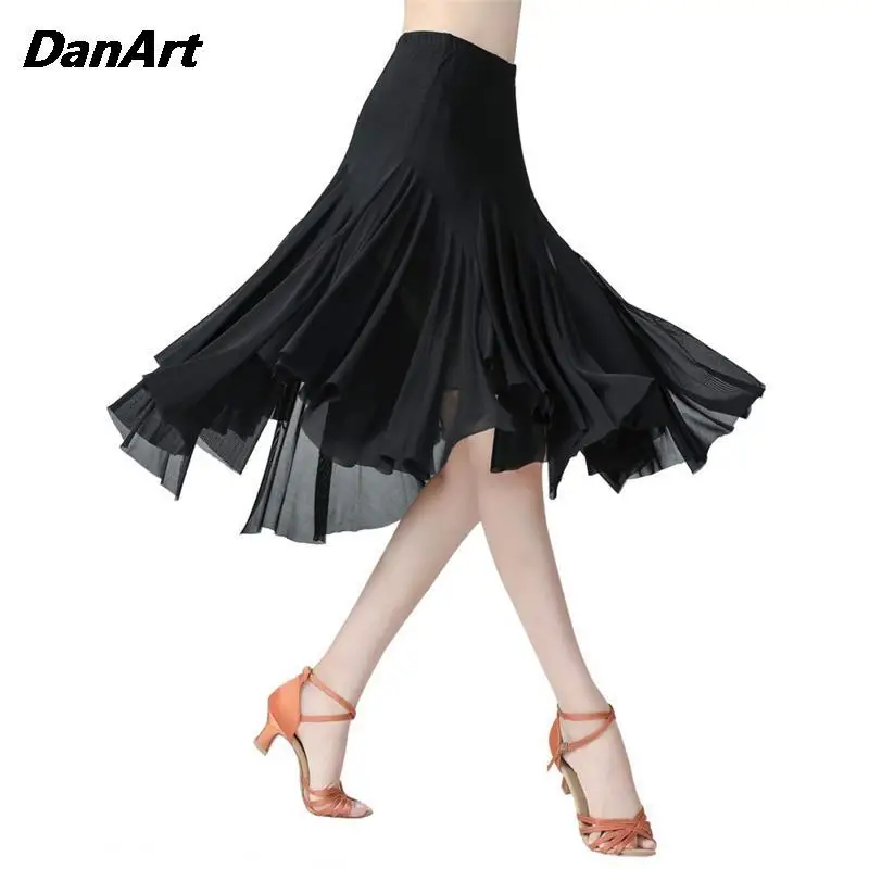 Dance Performance Big Swing Skirt Latin Dance Salsa Tango Waltz Dance Social Dance Ballroom Square Dance Practice Half Skirt