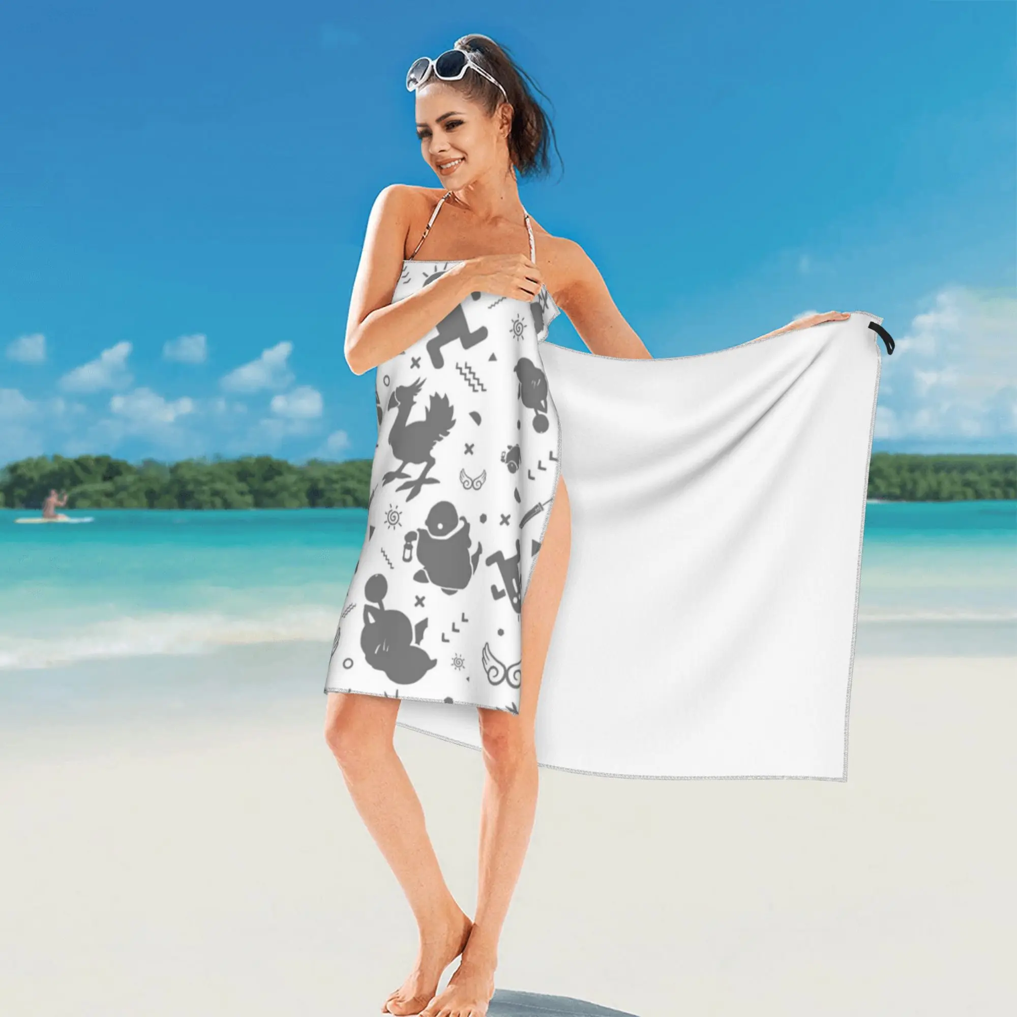 Final Fantasy Medley Beach Towel Soft Microfiber Quick Dry Absorbent Quick Towels For Mountain Climbing
